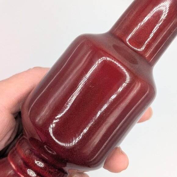 Maitland Smith Sang de Boeuf Oxblood Glazed Ceramic Bottle Vase Thailand "A" - Picture 4 of 11
